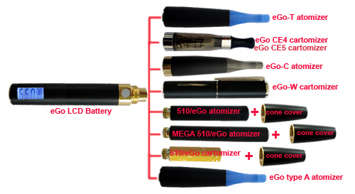 eGo LCD Vaperlot electronic cigarette ego batteries